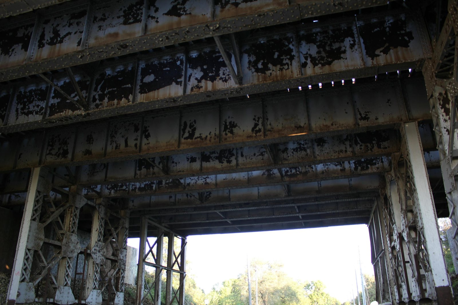 Under bridge showing different girder designs